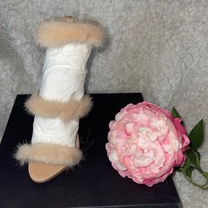 Giuseppe zanotti design/fur heels beige